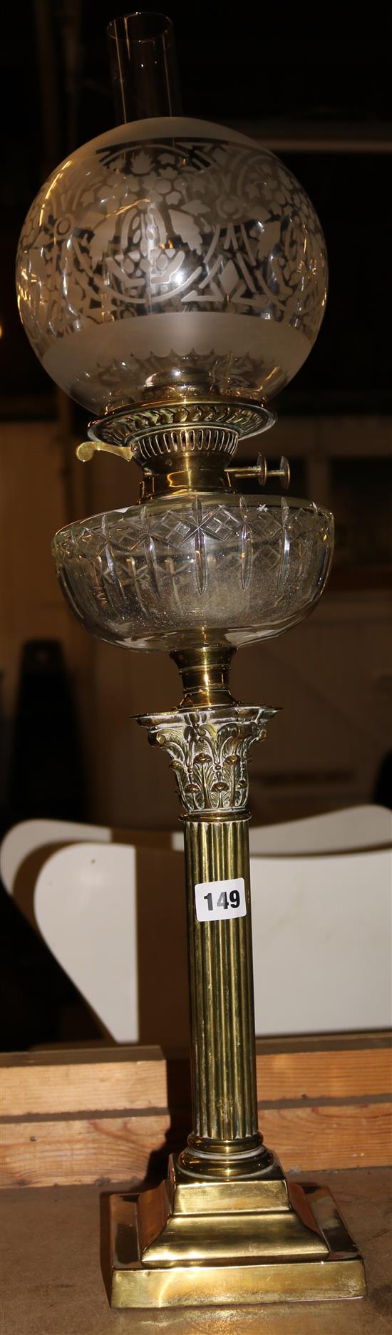 Brass oil lamp